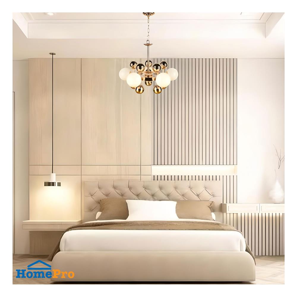 ไฟช่อ LUMAX 01-02859 สีขาว/ทอง 5 หัว