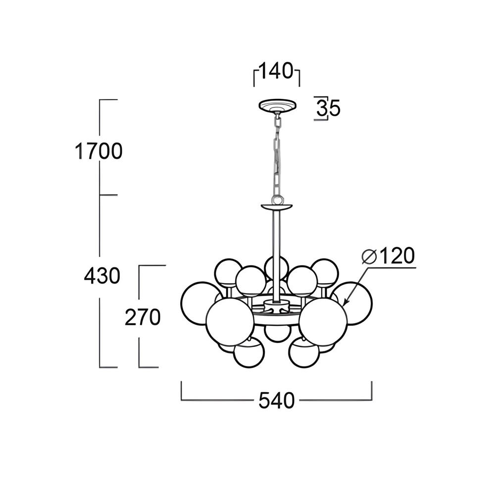 ไฟช่อ LUMAX 01-02859 สีขาว/ทอง 5 หัว
