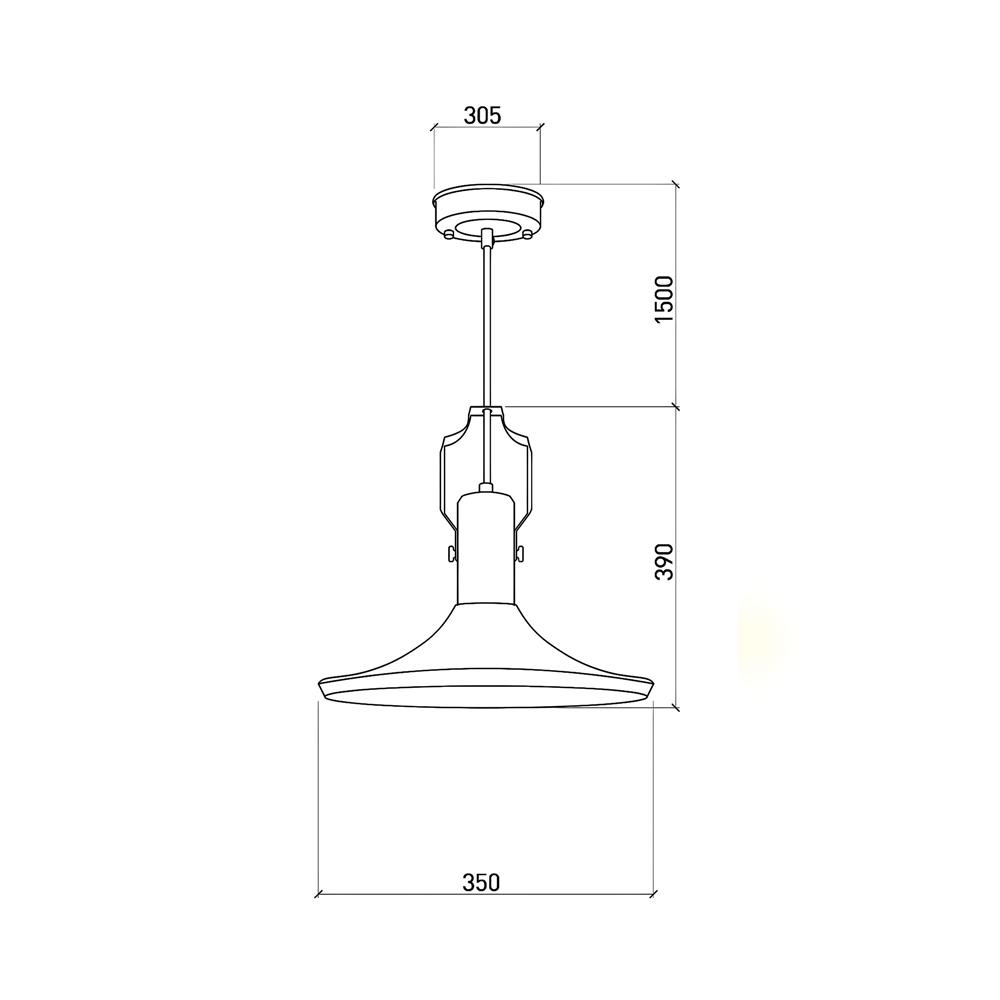 ไฟช่อ L&E 01-02525 สีดำ/ทอง 1 หัว