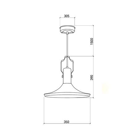 ไฟช่อ L&E 01-02525 สีดำ/ทอง 1 หัว_3