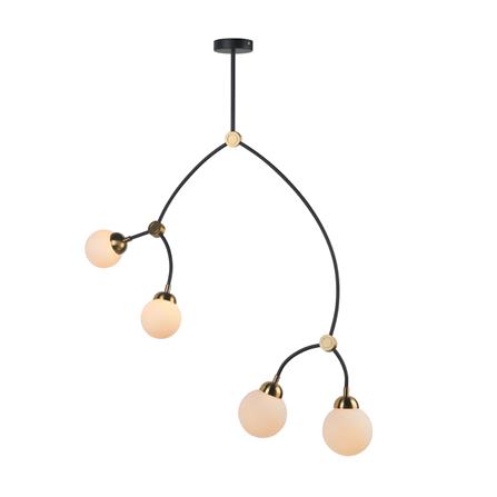 ไฟช่อ L&E 01-02844 สีดำ/ทอง/ขาว 4 หัว_0