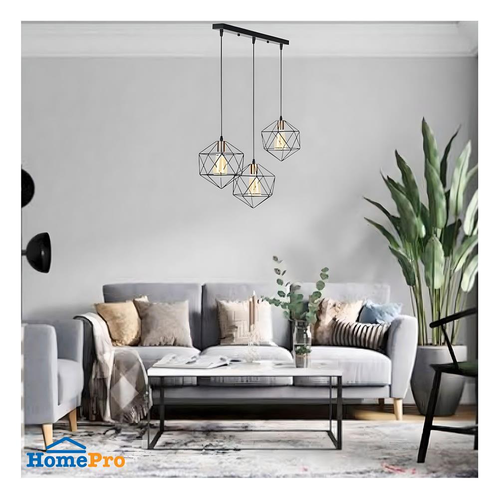 ไฟช่อ LUMAX 01-02889 สีดำ 3 หัว