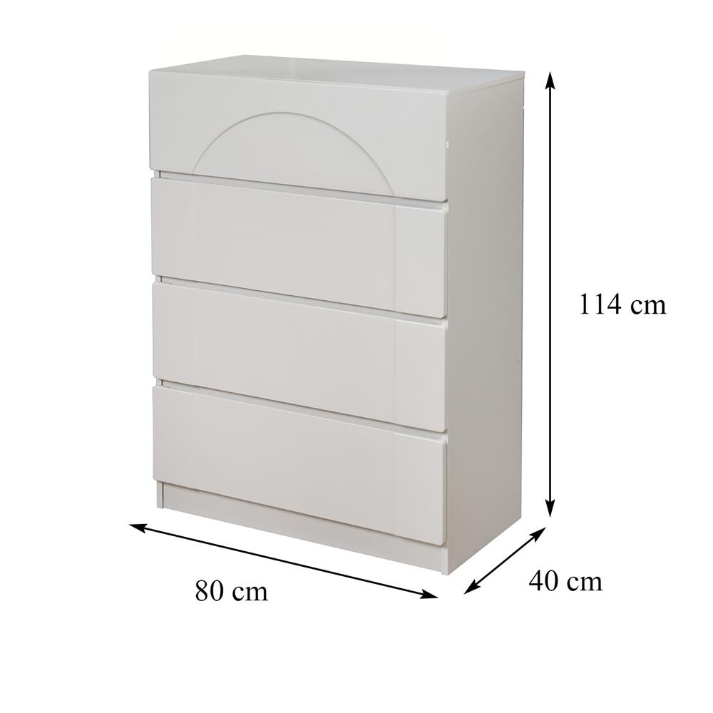 ตู้ลิ้นชัก 4 ลิ้นชัก FURDINI CURVE 80 ซม. สีเทา