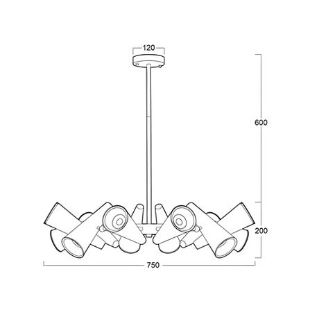 ไฟช่อ LUMAX 01-02971 สีทองรมดำ 12 หัว_3