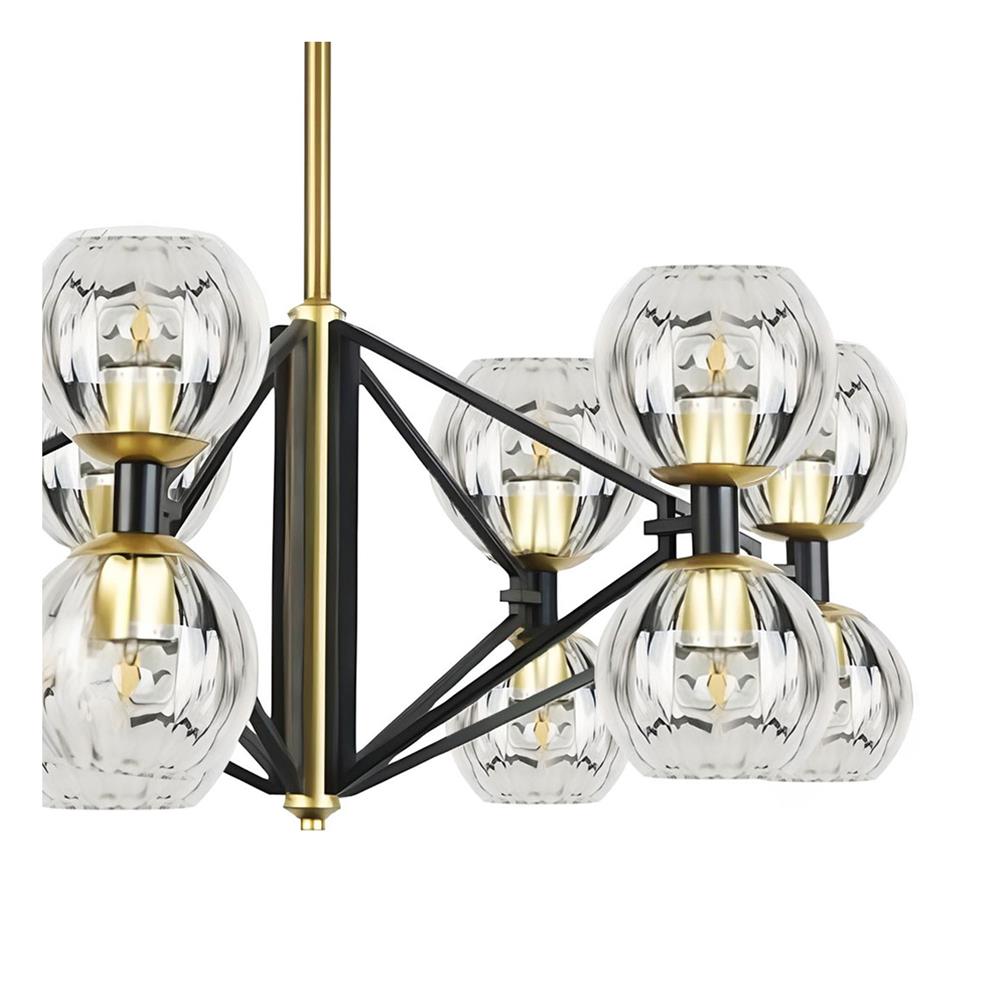 ไฟช่อ LUMAX 01-02965 สีดำ/ใส/ทอง 12 หัว