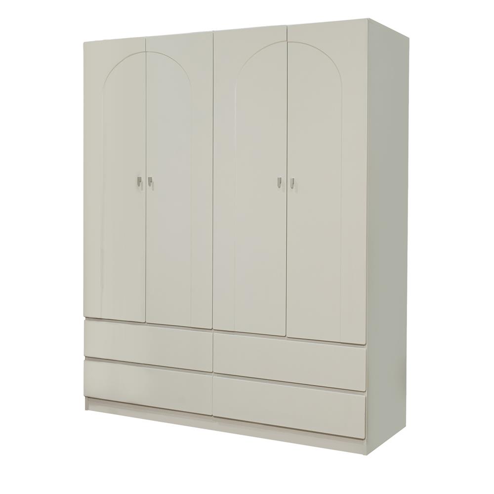 ตู้เสื้อผ้า 4 บานเปิด FURDINI CURVE 160 ซม. สีเทา