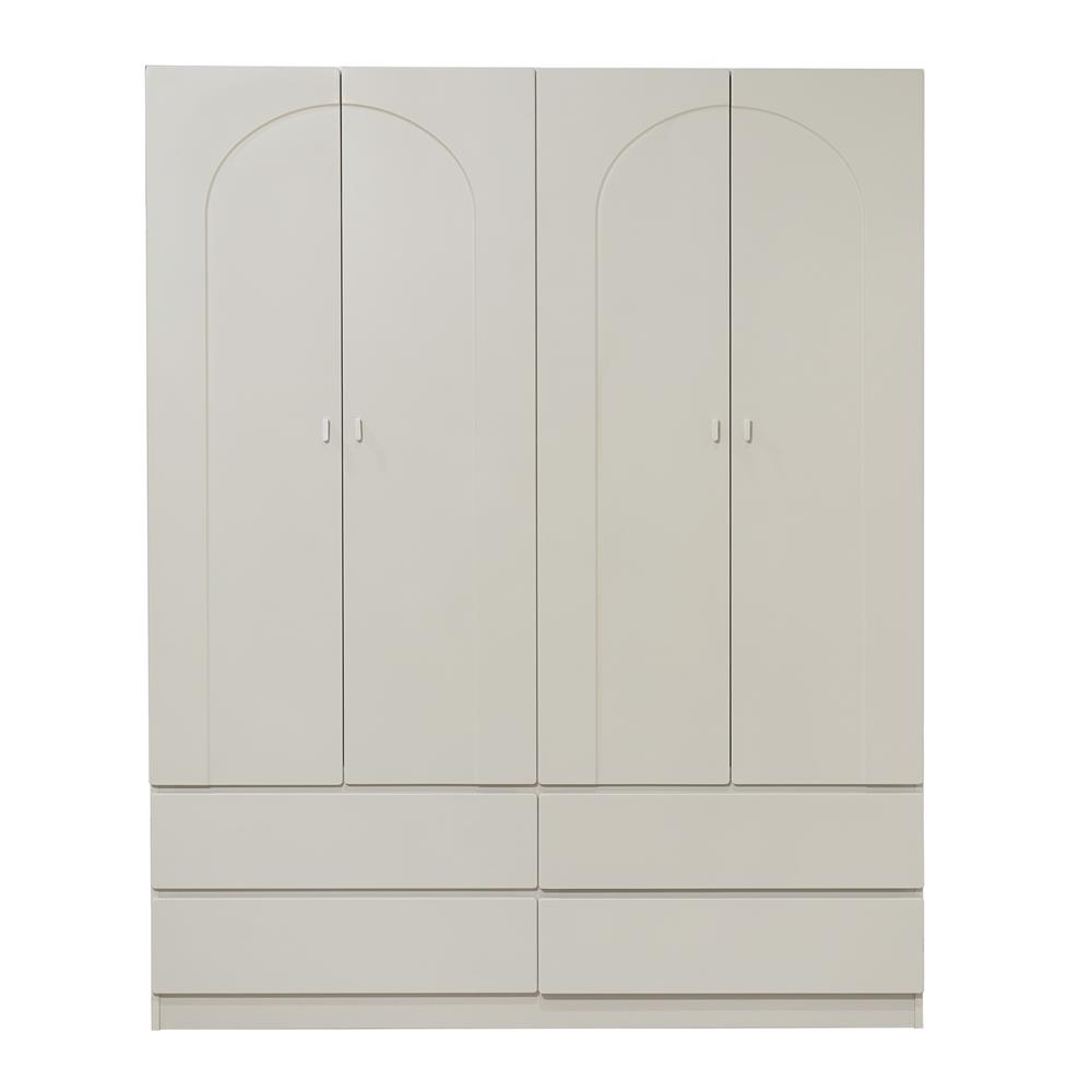 ตู้เสื้อผ้า 4 บานเปิด FURDINI CURVE 160 ซม. สีเทา