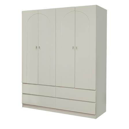 ตู้เสื้อผ้า 4 บานเปิด FURDINI CURVE 160 ซม. สีเทา_0