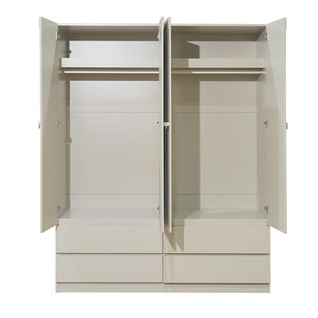 ตู้เสื้อผ้า 4 บานเปิด FURDINI CURVE 160 ซม. สีเทา_3