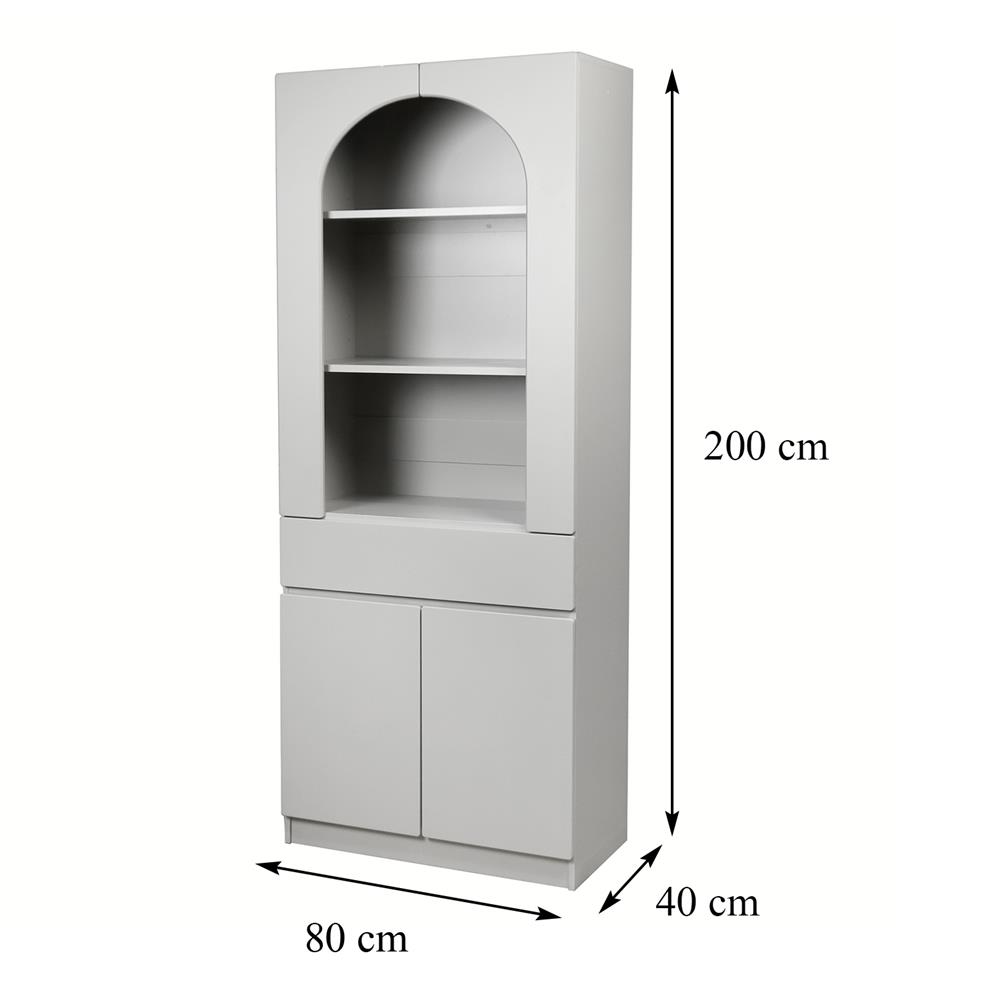 ตู้สูง FURDINI CURVE 80 ซม. สีเทา