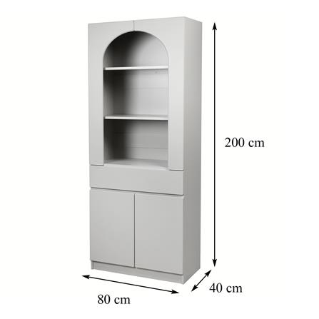 ตู้สูง FURDINI CURVE 80 ซม. สีเทา_9