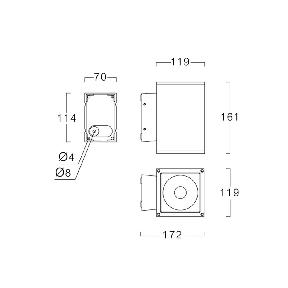 ไฟผนังภายนอก LED L&E 65-A0158 13 วัตต์ WARM WHITE สีดำ