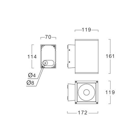 ไฟผนังภายนอก LED L&E 65-A0158 13 วัตต์ WARM WHITE สีดำ_6