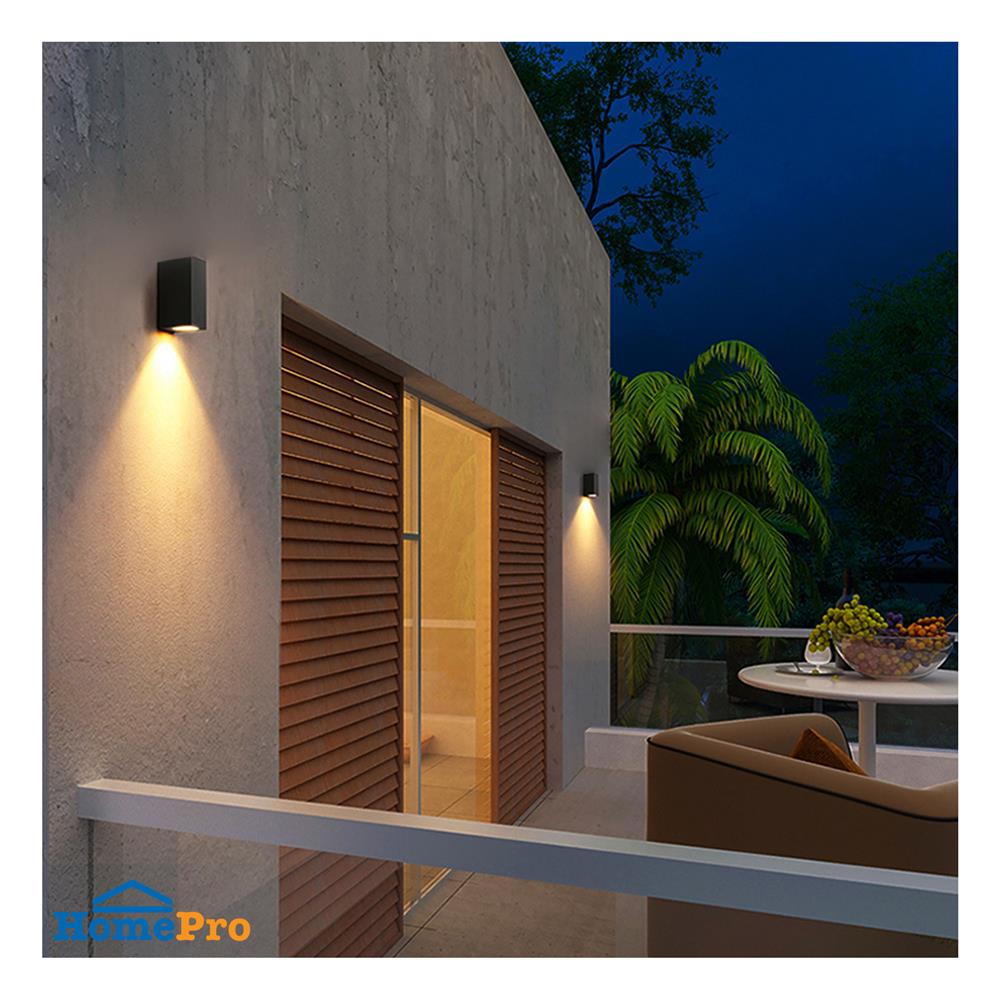 ไฟผนังภายนอก LED L&E 65-A0280 13 วัตต์ WARM WHITE สีดำ