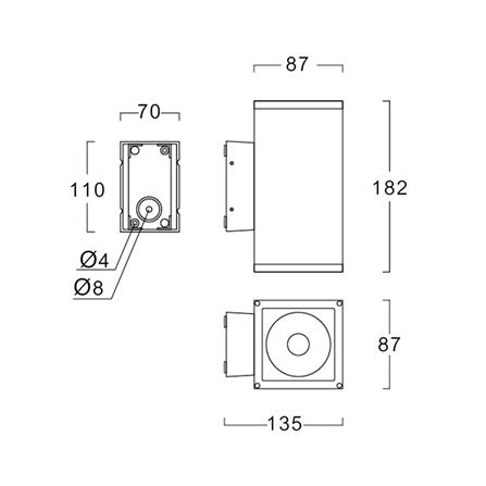 ไฟผนังภายนอก LED L&E 65-A0280 13 วัตต์ WARM WHITE สีดำ_6