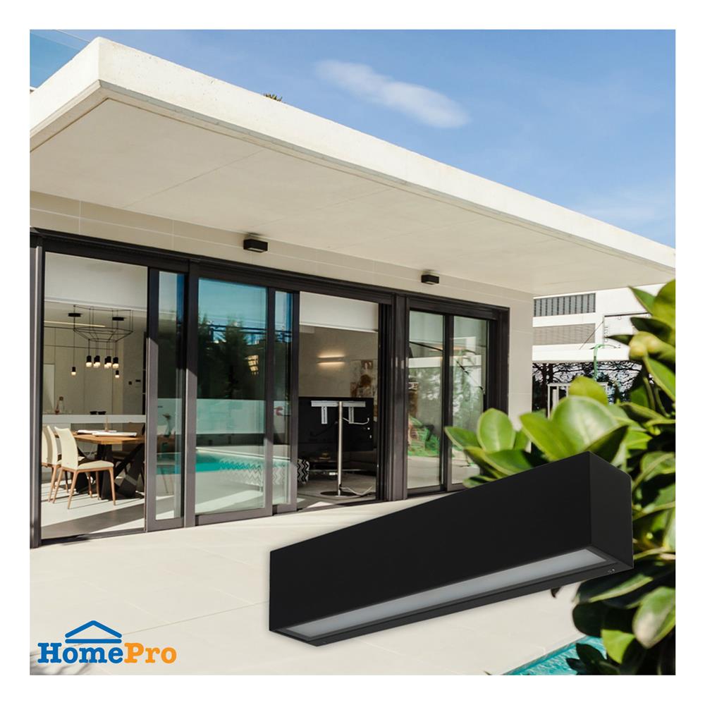 ไฟผนังภายนอก LED L&E 65-A0607 8 วัตต์ WARM WHITE สีดำ