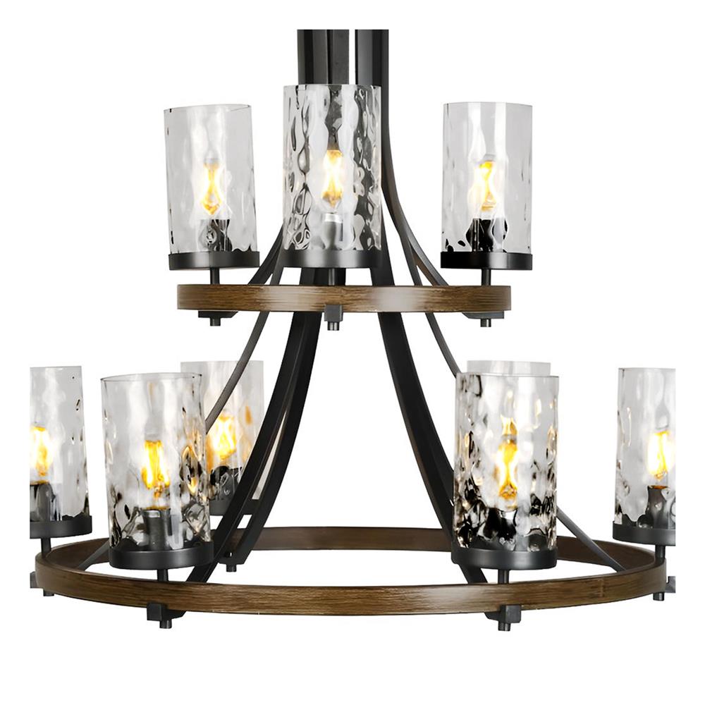 ไฟช่อ LUMAX 01-02967 สีน้ำตาล/ดำ/ใส 9 หัว