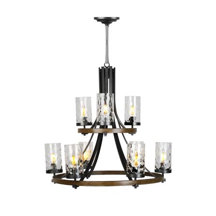 ไฟช่อ LUMAX 01-02967 สีน้ำตาล/ดำ/ใส 9 หัว_0