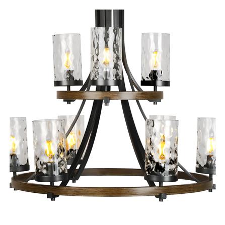 ไฟช่อ LUMAX 01-02967 สีน้ำตาล/ดำ/ใส 9 หัว_1