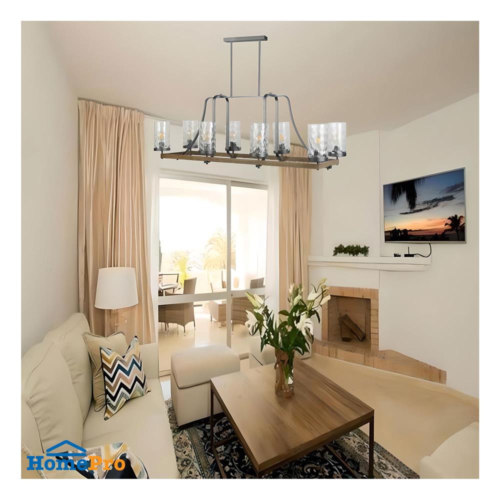 ไฟช่อ LUMAX  01-02969 สีน้ำตาล/ดำ/ใส 8 หัว