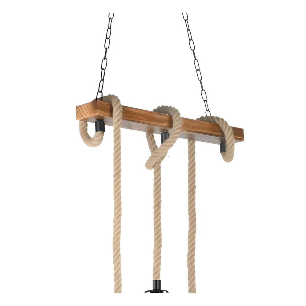 ไฟช่อ LUMAX 01-02891 สีดำ/น้ำตาล/ลายไม้ 3 หัว