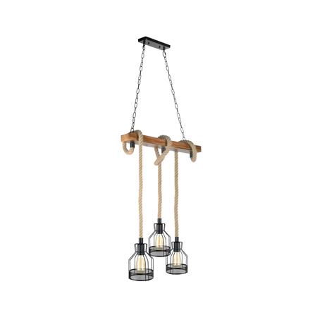 ไฟช่อ LUMAX 01-02891 สีดำ/น้ำตาล/ลายไม้ 3 หัว_0