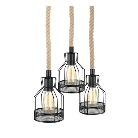 ไฟช่อ LUMAX 01-02891 สีดำ/น้ำตาล/ลายไม้ 3 หัว_1