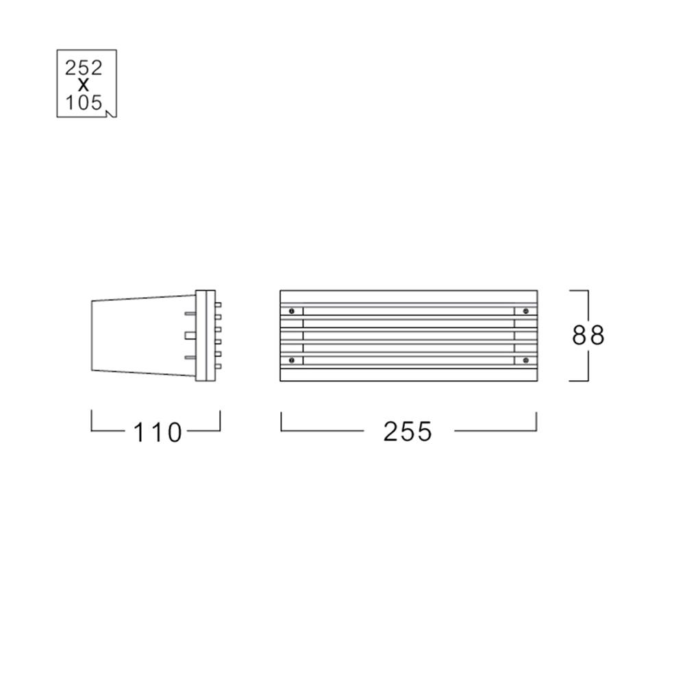ไฟผนังภายนอก LED L&E 65-A0339 9 วัตต์ WARM WHITE สีดำ