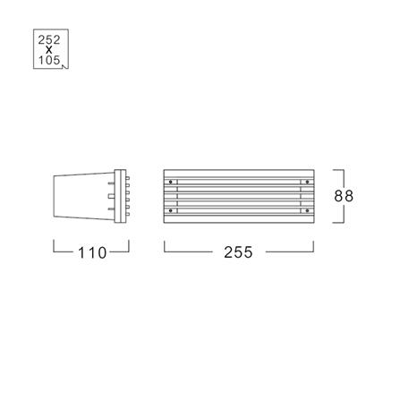 ไฟผนังภายนอก LED L&E 65-A0339 9 วัตต์ WARM WHITE สีดำ_5
