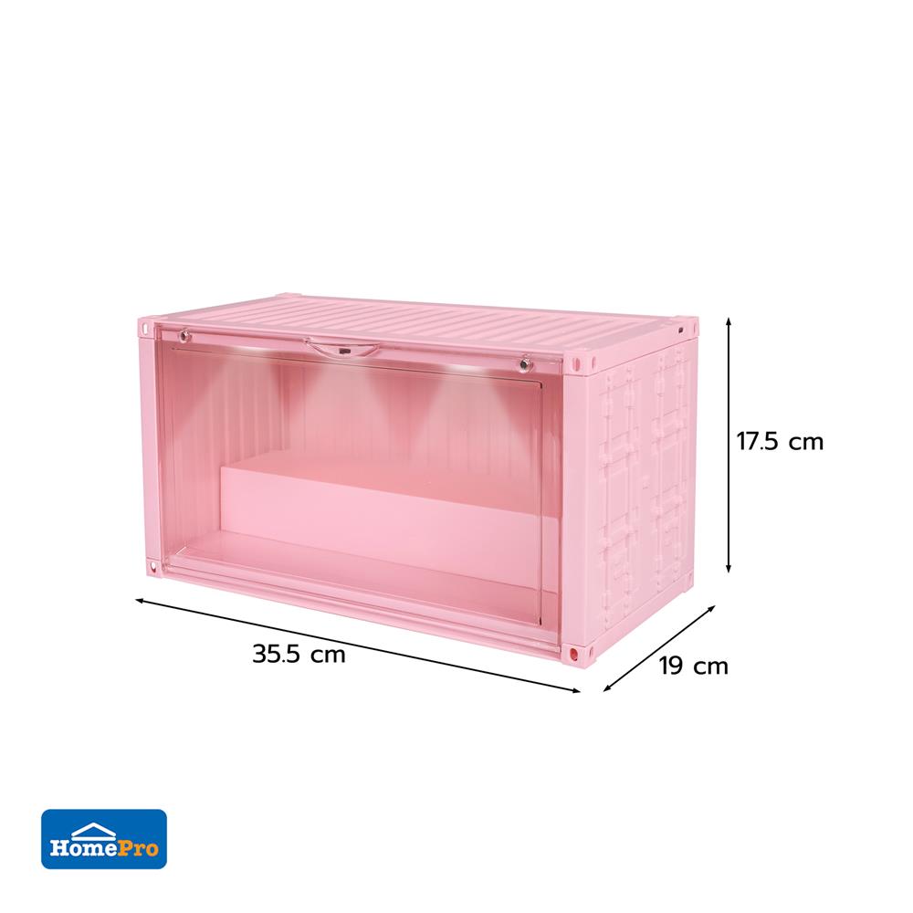 กล่องจัดเก็บโมเดล มีไฟ STACKO PLAY 35.5x19x17.5 ซม. สีชมพู