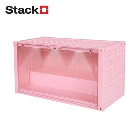 กล่องจัดเก็บโมเดล มีไฟ STACKO PLAY 35.5x19x17.5 ซม. สีชมพู_1
