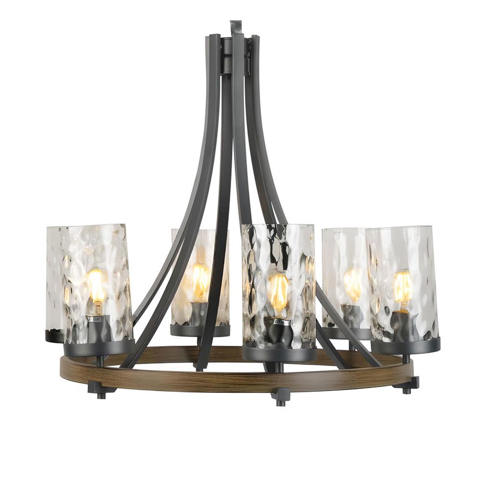 ไฟช่อ LUMAX 01-02968 สีน้ำตาล/ดำ/ใส 6 หัว