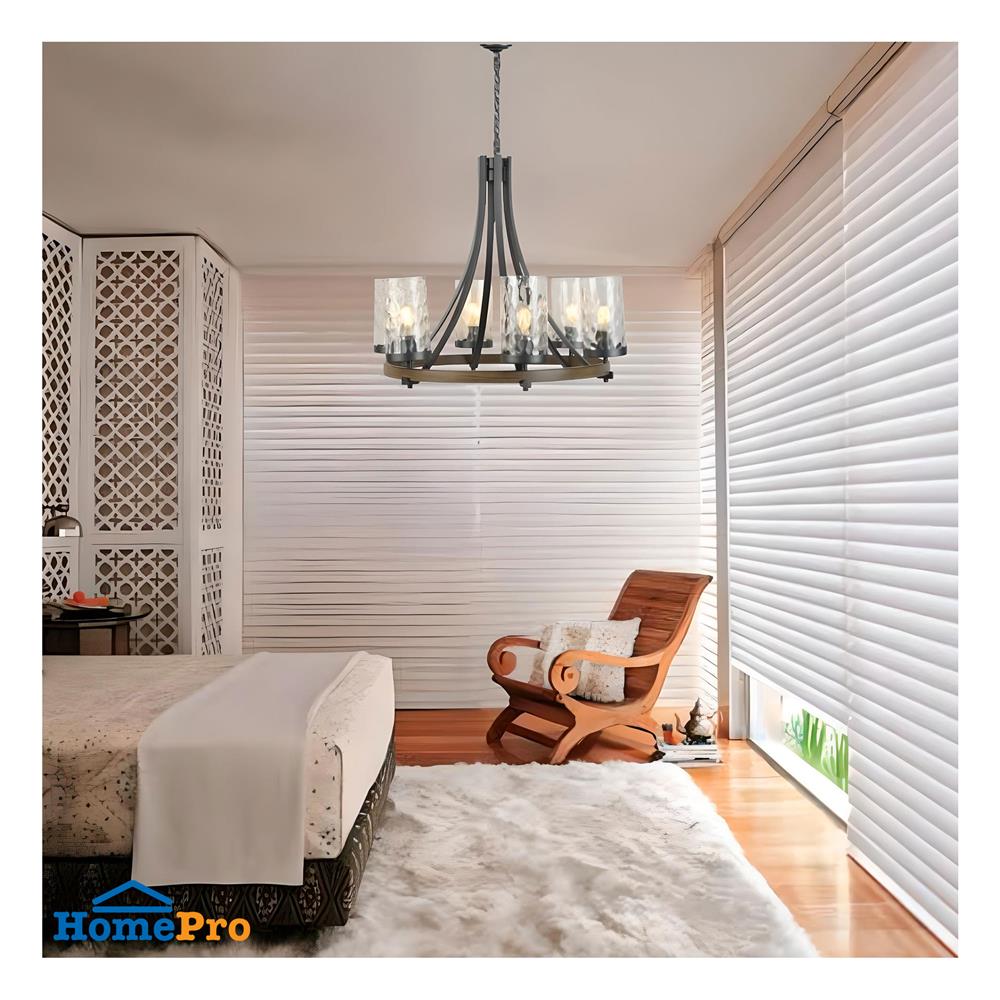 ไฟช่อ LUMAX 01-02968 สีน้ำตาล/ดำ/ใส 6 หัว