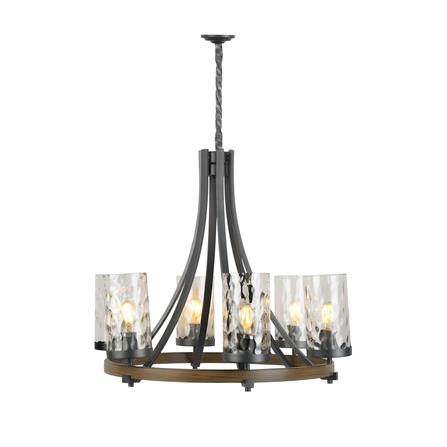 ไฟช่อ LUMAX 01-02968 สีน้ำตาล/ดำ/ใส 6 หัว_0