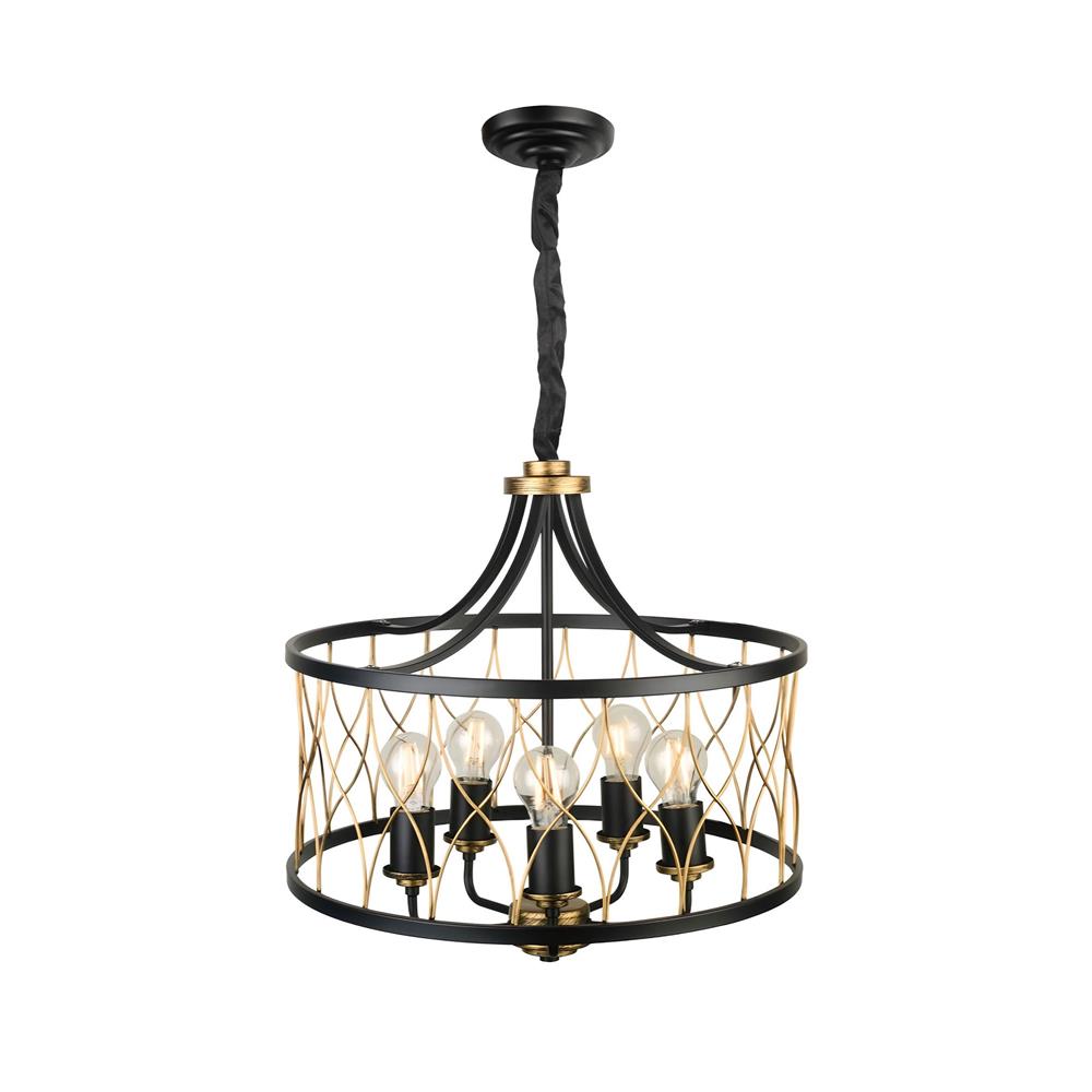 ไฟช่อ LUMAX 01-02868 สีดำ/ทอง 5 หัว