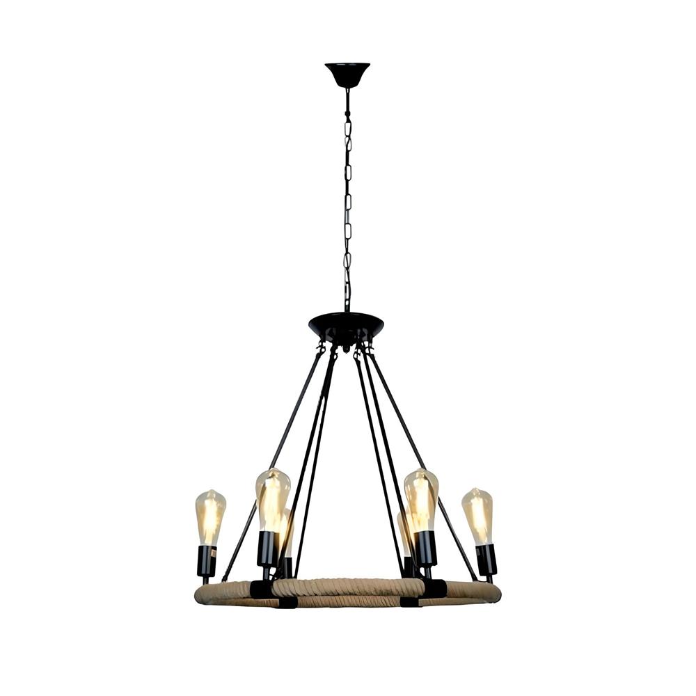 ไฟช่อ LUMAX 01-02974 สีดำ/น้ำตาล 6 หัว