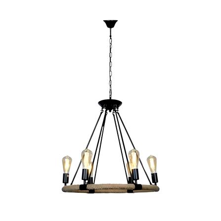 ไฟช่อ LUMAX 01-02974 สีดำ/น้ำตาล 6 หัว_0