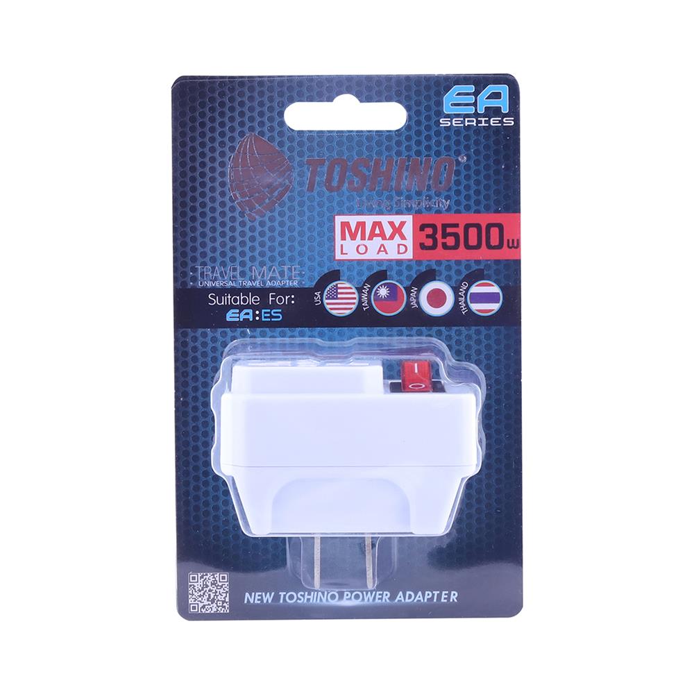 ปลั๊กแปลง UNIVERSAL 2 ขาแบน มีสวิตซ์ TOSHINO EA-ES 16 แอมป์