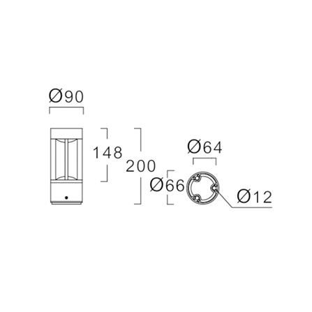 ไฟหัวเสา LED L&E  9P-A0246 6 วัตต์ WARM WHITE สีดำ_5