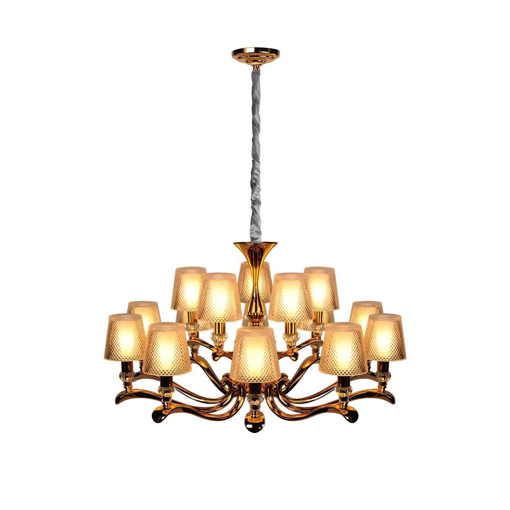 ไฟช่อ LUMAX 01-02539 สีทอง/ใส 15 หัว