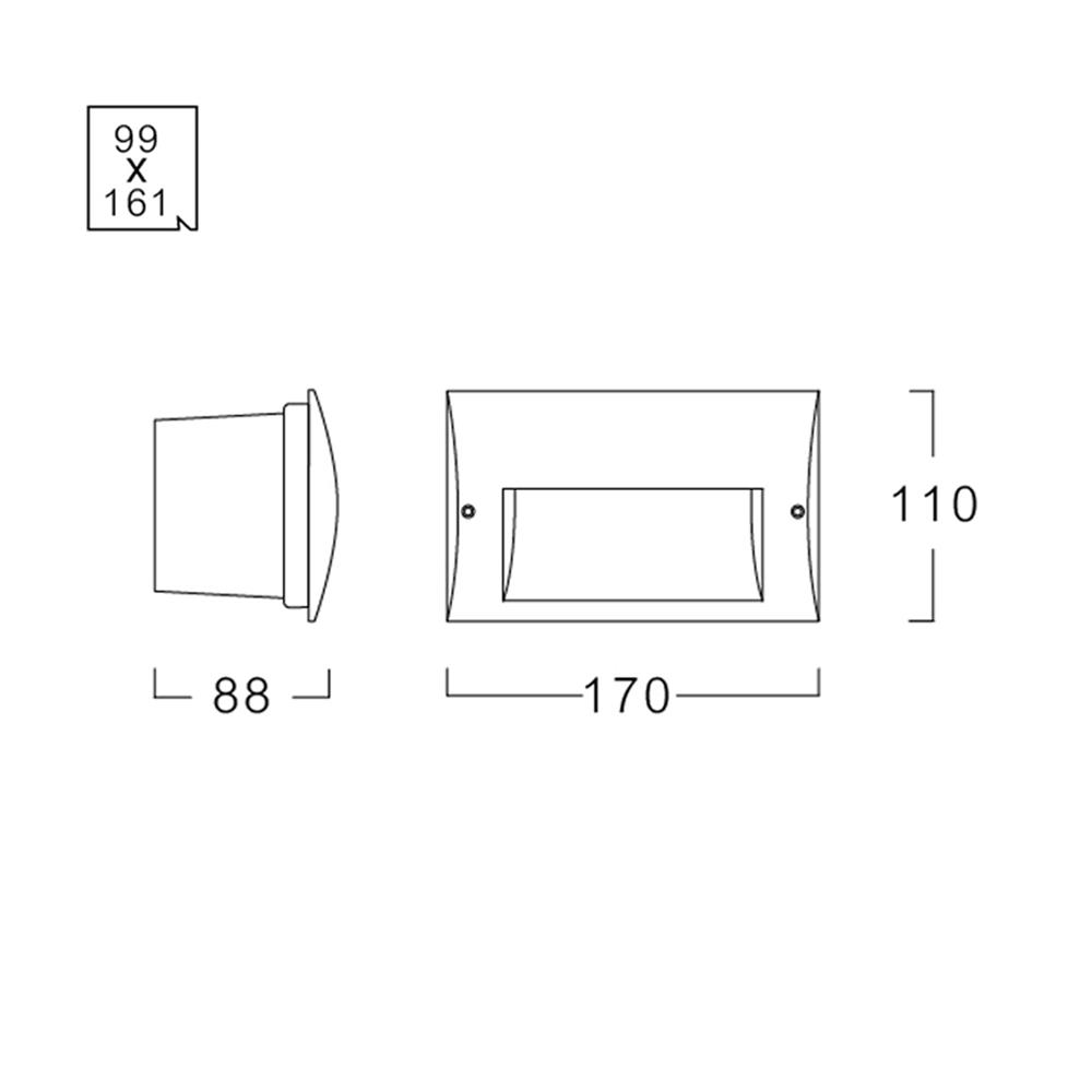 ไฟผนังภายนอก LED L&E 65-A0305 5 วัตต์ WARM WHITE สีดำ