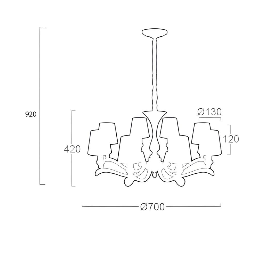 ไฟช่อ LUMAX 01-02538 สีทอง/ใส 8 หัว