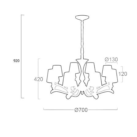 ไฟช่อ LUMAX 01-02538 สีทอง/ใส 8 หัว_3