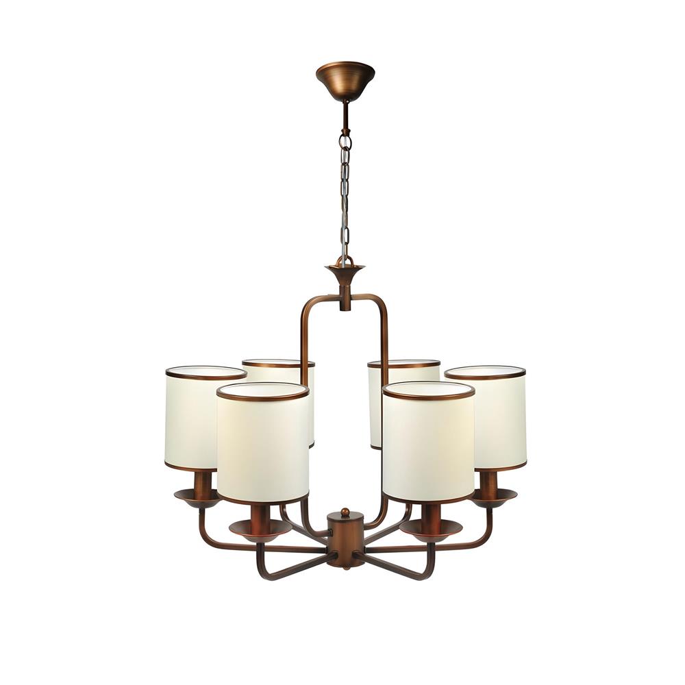 ไฟช่อ LUMAX 01-02486 สีขาว/ทองแดง 6 หัว