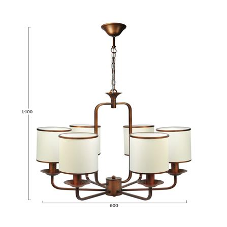 ไฟช่อ LUMAX 01-02486 สีขาว/ทองแดง 6 หัว_3