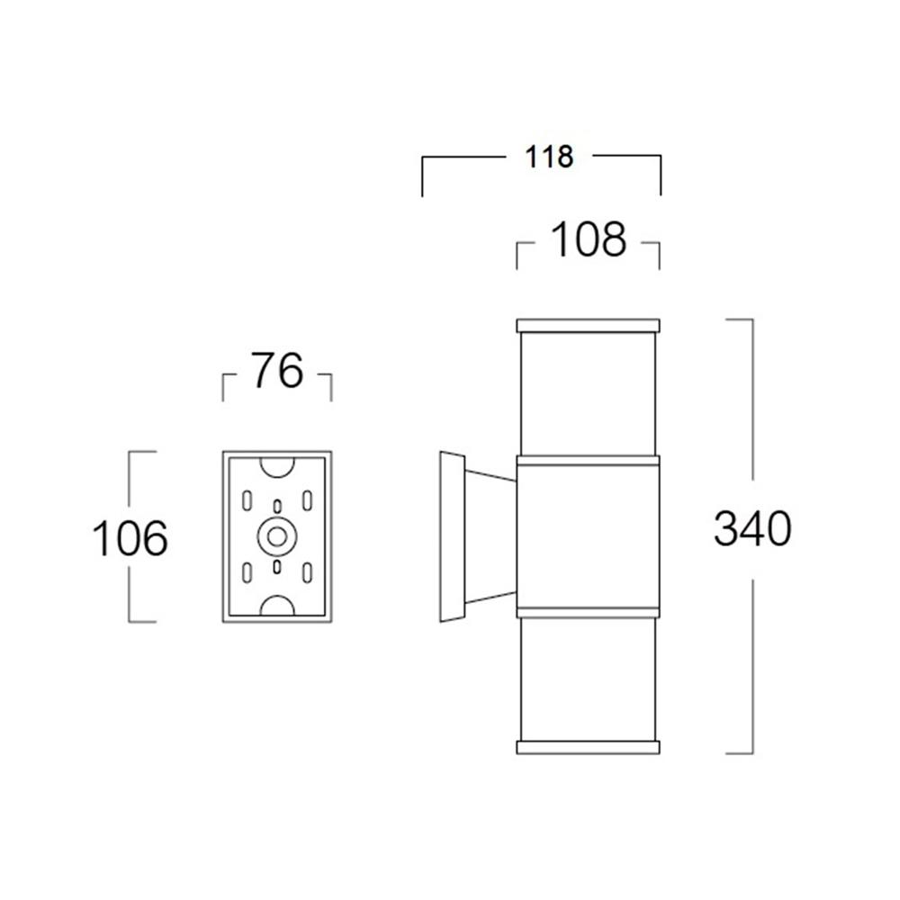ไฟกิ่งภายนอก L&E 36-01945 สีดำ/ใส