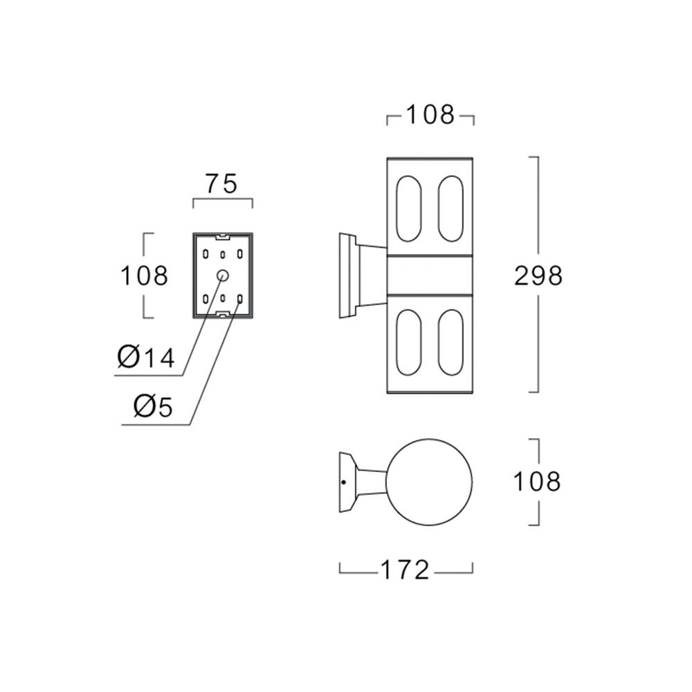 ไฟกิ่งภายนอก L&E 36-01904 สีดำ