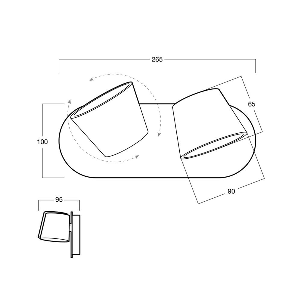ไฟกิ่งภายใน LED L&E 01-A0220 12 วัตต์ WARM WHITE สีขาว 2 หัว