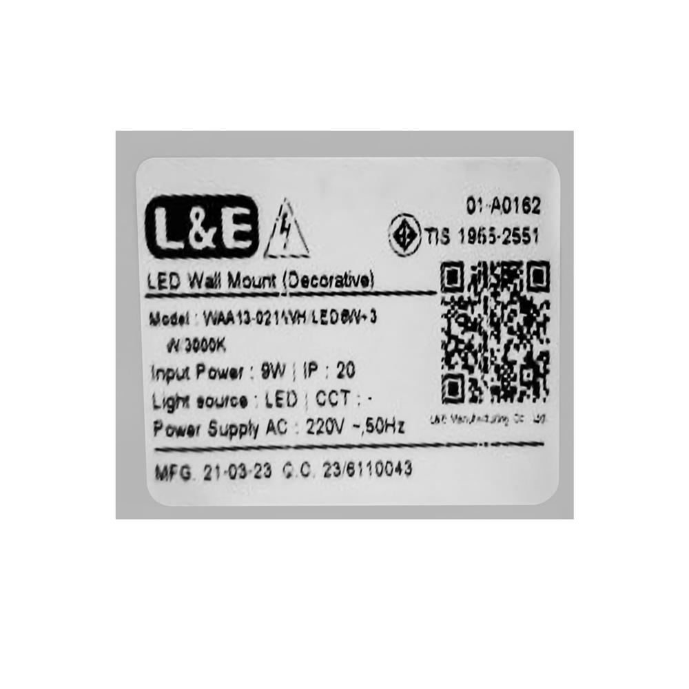 ไฟกิ่งภายใน LED L&E 01-A0162 6 วัตต์ WARM WHITE สีขาว 1 หัว