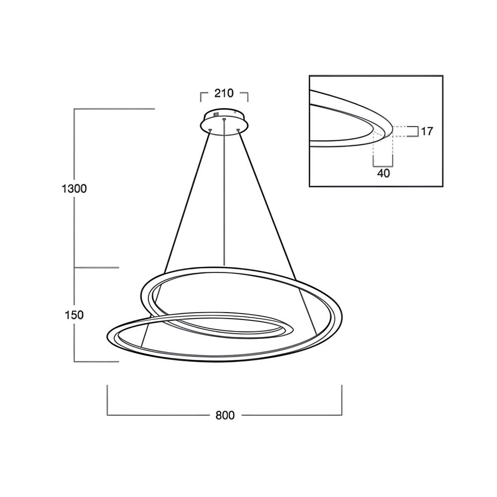 ไฟช่อ LED L&E 01-A0228 46 วัตต์ DAYLIGHT สีทอง 1 หัว